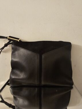 Stella + Dot Covet Black Leather & Suede Crossbody Bag